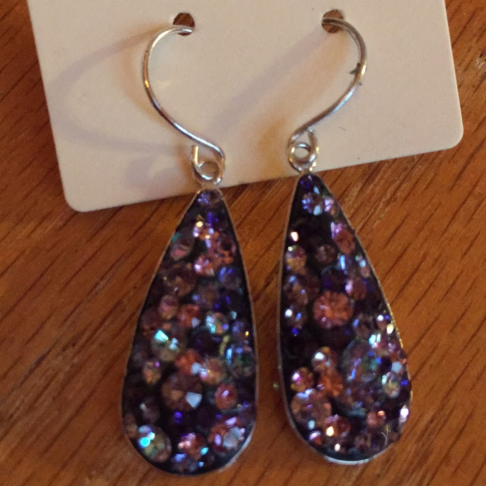 JCM BRASS silver & pavé purple/pink/clear crystal